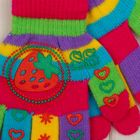 Перчатки для девочки "Клубника", размер 17 (р-р произв. L-13 см), цвет красный - Фото 2