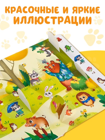 Книга картонная с окошками «Найди, открой, покажи!» 10 стр.