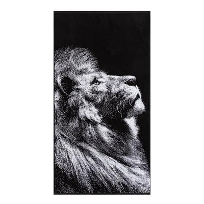 Полотенце махровое Этель «Лев», 70×130 см, 100% хлопок, 420 г/м², чёрно-белое