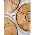 Менажница Доляна «Мерс», d=25 см, 3 секции, дерево берёза - Фото 6