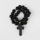 Чётки деревянные «Православные» 29 бусин с крестиком, цвет чёрный - фото 7105908