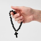 Чётки деревянные «Православные» 29 бусин с крестиком, цвет чёрный - фото 9022561