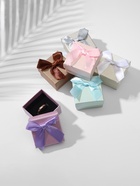 Коробочка подарочная под серьги, кольцо «Бант атласный», 5×5 см, МИКС - Фото 2