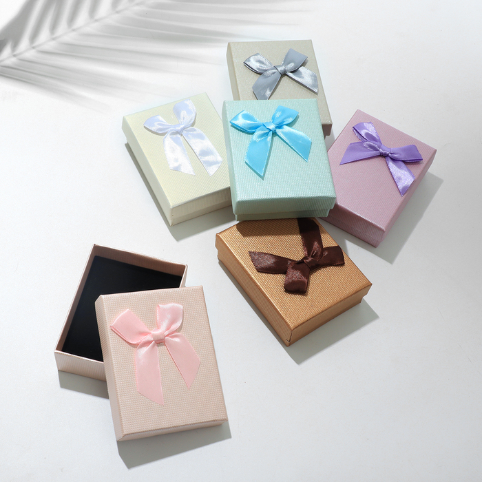 Коробочка подарочная под набор «Бант атласный», 7×9, МИКС, вставка чёрная - Фото 1