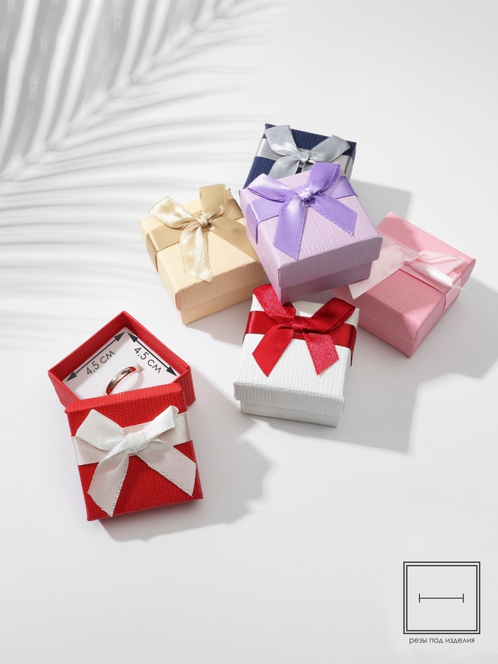 Коробочка подарочная под кольцо, серьги «Моменты», 5×5 см, (полезная часть 4.5×4.5 см,) МИКС - Фото 1