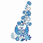 Термонаклейка «Гжель птица», уголок слева, 15×30 см, набор 10 шт. - Фото 2