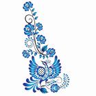 Термонаклейка «Гжель птица», уголок справа, 20×35 см, набор 10 шт. - Фото 2