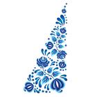 Термонаклейка «Гжель цветы», уголок слева, 15×30 см, набор 10 шт. - Фото 2