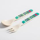 УЦЕНКА Набор бамбуковой посуды "ТРЕНД. Лама": тарелка, миска, стакан, вилка, ложка - Фото 7