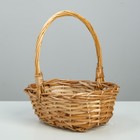 Корзина плетёная для хранения, 23×17×9 см, ручка h=17 см, цвет натуральная - Фото 2