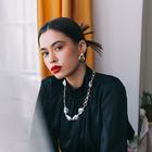 Колье «Цепь» неровный жемчуг, цвет белый в золоте , длина 50см - Фото 2