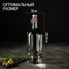 Бутылка, 1 л, с бугельным замком, стекло, прозрачная - Фото 2