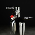 Бутылка бугельная с пробкой, 1 л, цвет прозрачный - Фото 3
