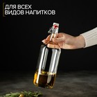 Бутылка бугельная с пробкой, 1 л, цвет прозрачный - Фото 4
