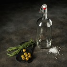 Бутылка бугельная с пробкой, 1 л, цвет прозрачный - Фото 7