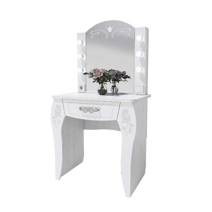 Стол туалетный с подсветкой «Розалия №12», 744 × 516 × 1450 мм, цвет лиственница белая - фото 1905757868