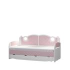 Кровать-тахта с подсветкой «Розалия №900.4», 2000 × 900 мм, цвет лиственница белая/розовый - фото 296701494
