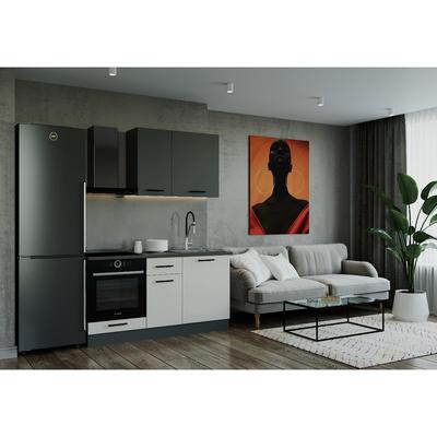 Кухня Лофт 1600х600 Антрацит/Детройт/Жемчуг,Антрацит