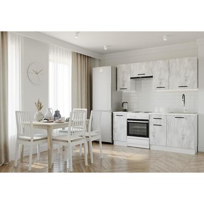 Кухни Пайн 2000х600 Белый/Мрамор Марквина белый/Пайн