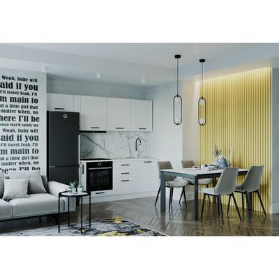 Кухня Жемчуг 2550х600 Белый/Мрамор Марквина белый/Жемчуг