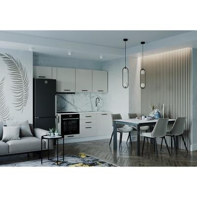 Кухня Шампань 2550х600 Белый/Мрамор Марквина белый/ Сатин