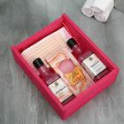 Набор в деревянном ящике «8 Марта, мраморный» гель, шампунь, мыло, мочалка - Фото 2