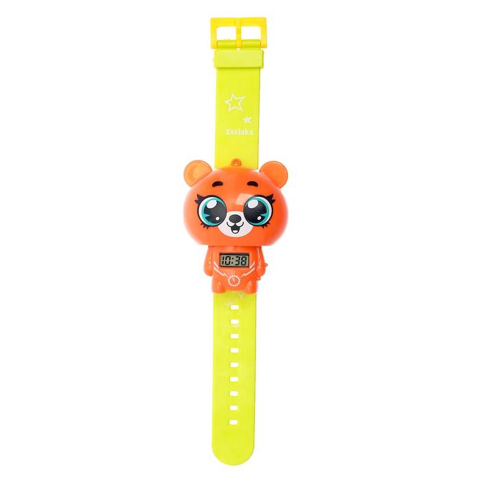 Электронные часы «Смелый мишка», цвет оранжевый - фото 1886594354