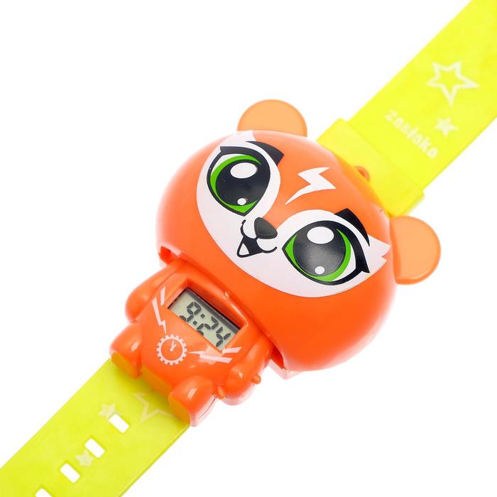 Электронные часы «Хитрый лис», цвет оранжевый - фото 1886594360