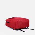 Рюкзак молодёжный на молнии из текстиля с USB, цвет красный - Фото 3
