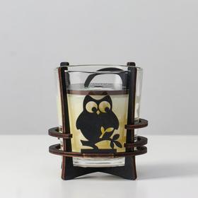 Свеча ароматическая в стакане на подставке VANILLA, 10×9.5 см, 150 г, ваниль 6770868