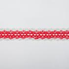 Тесьма красно-белая с люрексом 3 см, в рулоне 10 метров - фото 16201563