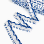Тесьма плетёная, с люрексом 4,5 см., в рулоне 100 м., сине-белая - Фото 2