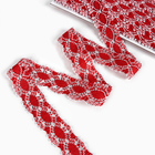 Тесьма плетёная, в рулоне 20 м., красно-белая - фото 3561229