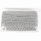 Тесьма плетёная серебряная, в рулоне 20 метров - Фото 4