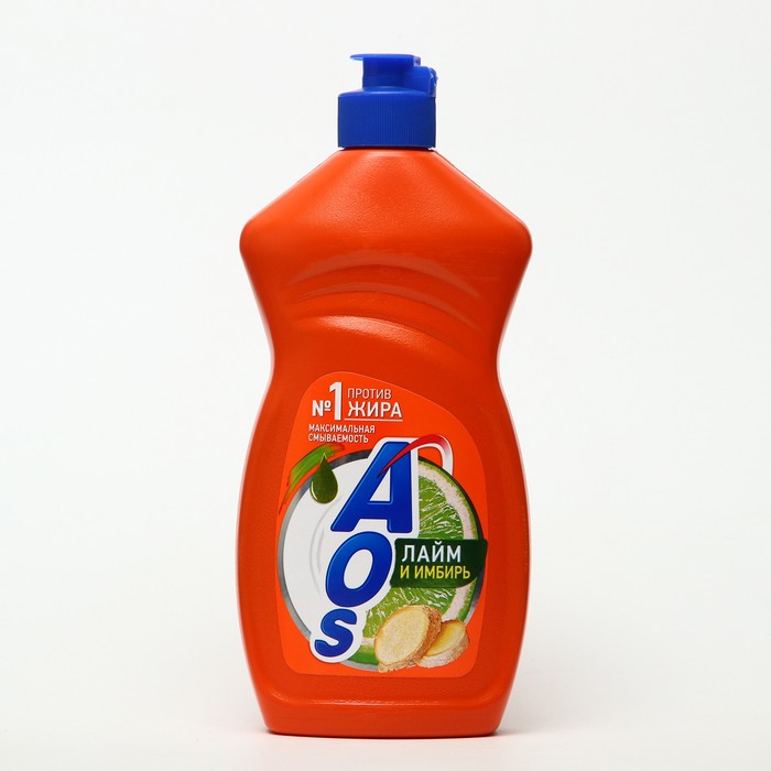 Средство для мытья посуды AOS, гель, лайм и имбирь, 450 г - Фото 1