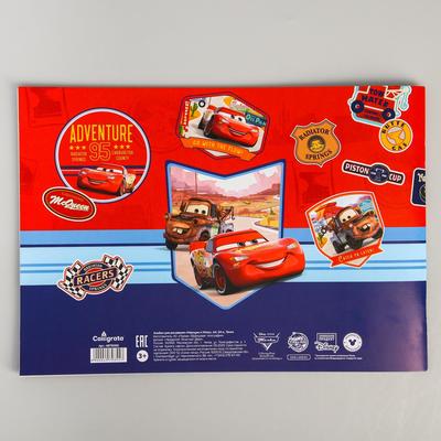 Альбом для рисования А4, 24 листа 90 г/м², на скрепке, «Тачки»