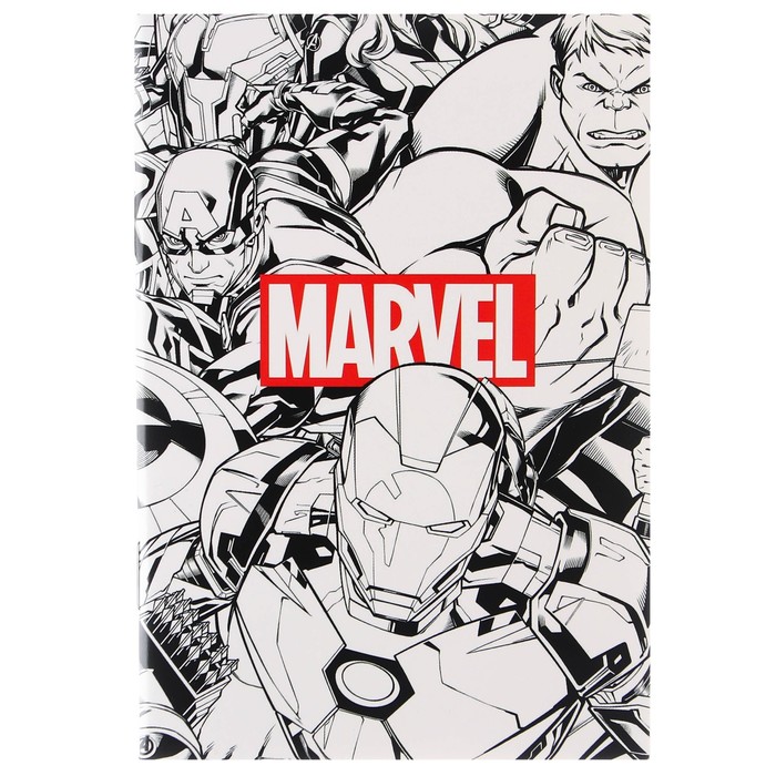 Блокнот А6 на скрепке, 32 листа, Marvel, Мстители - Фото 1