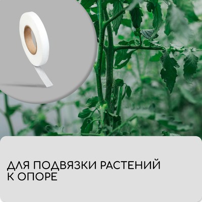 Лента для подвязки растений, 50×0.02 м, плотность 60 г/м², спанбонд с УФ-стабилизатором, белая, Greengo, Эконом 20%