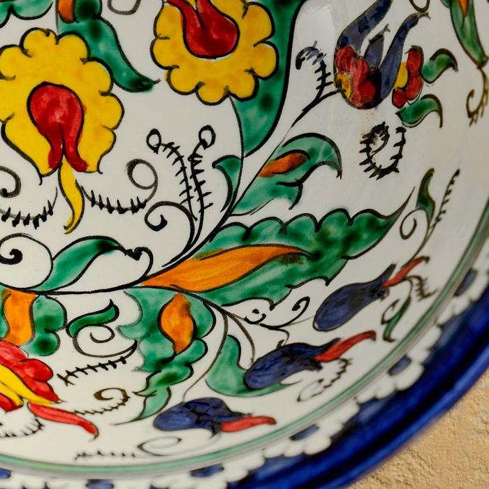 Коса Риштанская Керамика "Цветы", 18 см, большая, синяя - фото 1908666180