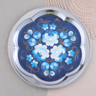 Набор посуды «Жостово на синем», 3 предмета: самовар 3 л, заварочный чайник 0.7 л, поднос - Фото 11