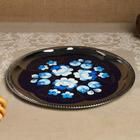 Набор посуды «Жостово на синем», 3 предмета: самовар 3 л, заварочный чайник 0.7 л, поднос - Фото 20