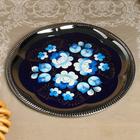 Набор посуды «Жостово на синем», 3 предмета: самовар 3 л, заварочный чайник 0.7 л, поднос - Фото 21