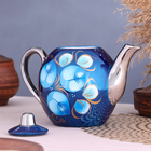 Набор «Жостово на синем», рюмка, 3 предмета, самовар 3 л, заварочный чайник 0,7 л, поднос - Фото 10