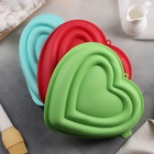 Форма для муссовых десертов и выпечки Доляна «Сердце», силикон, 22×20×5 см, МИКС 5666309