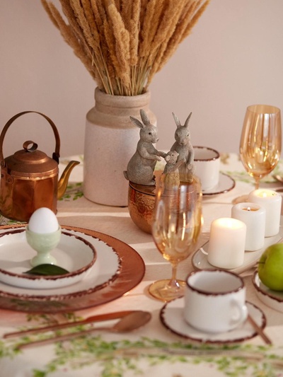 Скатерть «Этель» Easter, d=214 см±3 см, хлопок 100%, саржа 190 г/м²