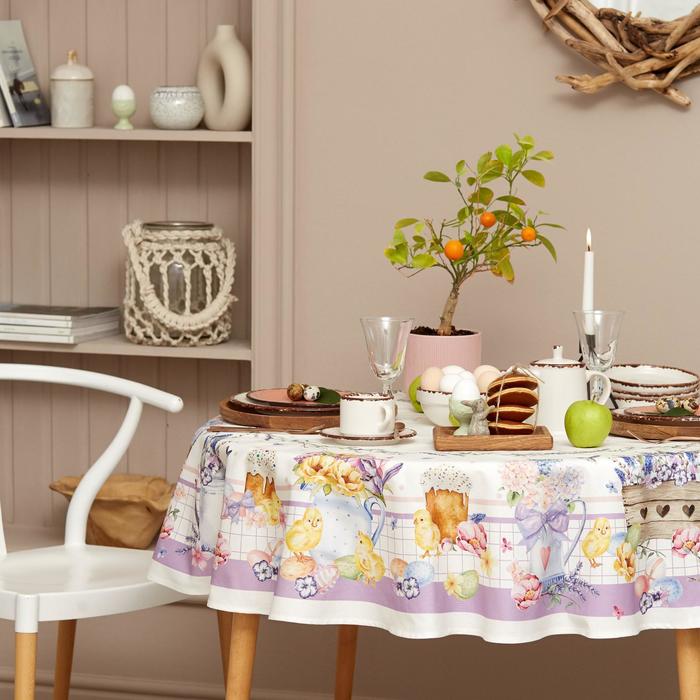 Скатерть «Этель» Spring easter d=214 см ±3 см, 100% хлопок, саржа 190 г/м² - Фото 1