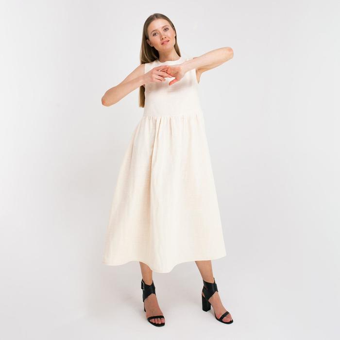 Платье летнее женское MINAKU: Cotton collection, цвет молочный, размер 42