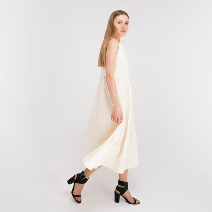 Платье летнее женское MINAKU: Cotton collection, цвет молочный, размер 48 - фото 1891039728
