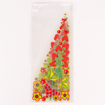 Термонаклейка «Хохлома ягодки», уголок слева, 15×30 см, набор 10 шт.