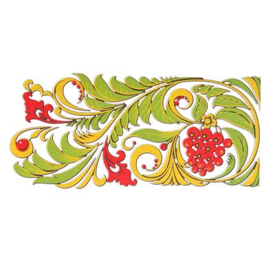 Термотрансфер «Хохлома полоса», 12.8×6 см, набор 10 шт.